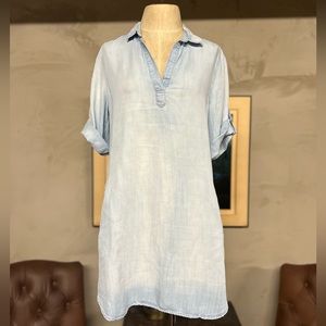 Cloth & Stone chambray 3/4 sleeve dress with pockets